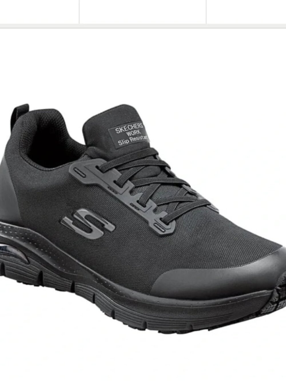 Skechers Nonslip Work Shoes Arch Fit  Men's 10.5  "Jake" Black Comfort Laces